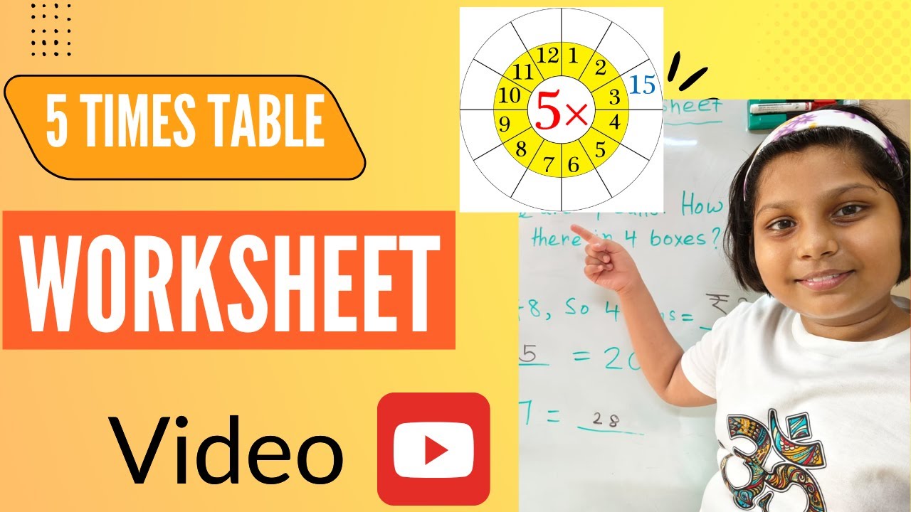 5 Times Table Worksheet | Multiplication Tables | 5 Times Table Quiz | #timestable #education #maths