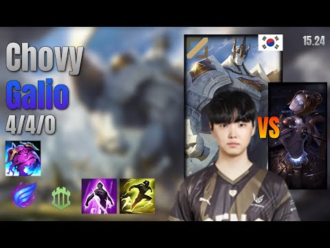 Chovy Mid Galio vs Orianna lol KR solo rank Full Game 15.24 | 쵸비 갈리오 vs 오리아나