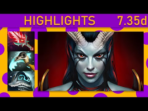 ⭐ New Patch 7.35d Queen of Pain 15+ Kills! Mid Highlights - Dota 2 Top MMR