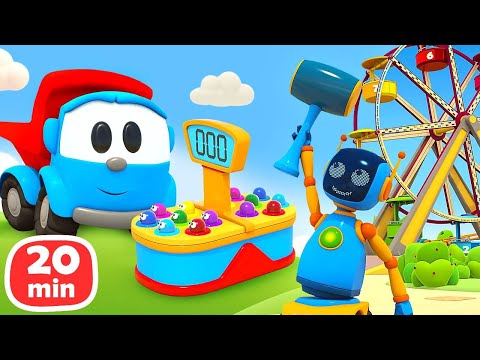 Leo und seine Freunde sind im Freizeitpark. Leo der Lastwagen Kompilation. Zeichentrickfilme