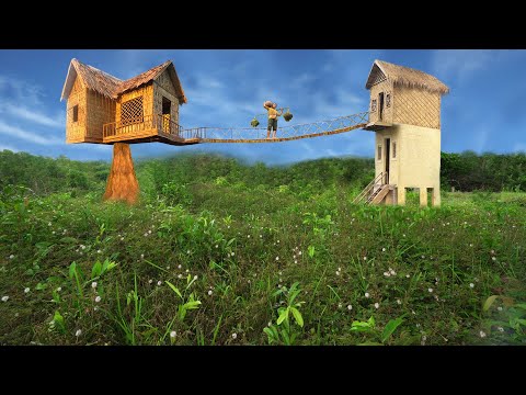 Build The Most Challenge Two Story House  With Single House By Ancient Skills