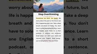 Stop Overthinking 🧠✨ | Easy English Story | English Reading and Speaking Practice | #easyenglish