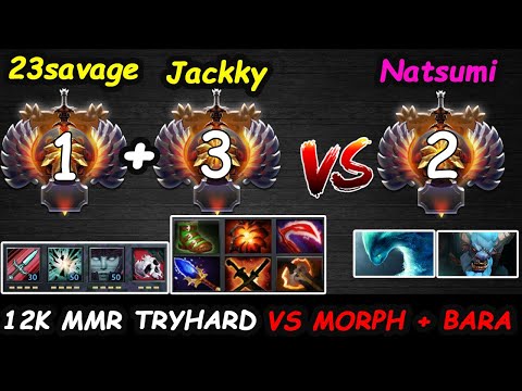 23savage Phantom Assassin 12K MMR  เวย์ระเบิด Feat Jackky vs neon.Natsumi Morphling Dota 2 Gameplay