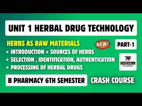 Herbs as Raw Materials – Herbal Drug Technology (6th Semester)