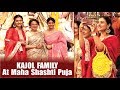 Kajol Devgan With Mom Tanuja Sharbani Mukherjee Attend Maha Shashti Puja Durga Puja Navratri 2019