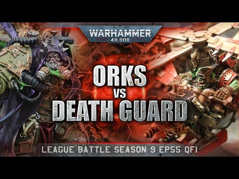 Orks vs Death Guard Warhammer 40k Battle Report 9th Edition 2000pts S9EP55QF1 WHO DARES WINS!