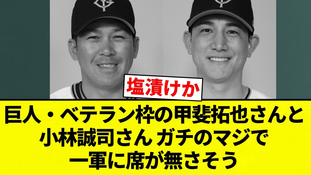 【ありがとうございました】巨人・ベテラン枠の甲斐拓也さんと小林誠司さん ガチのマジで一軍に席が無さそう【プロ野球反応集】【2chスレ】【なんG】