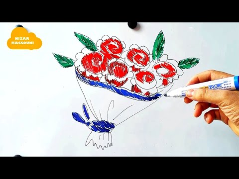 Comment dessiner un bouquet de fleurs facile