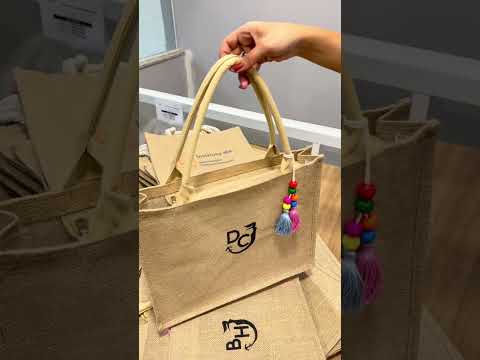 20 BOLSAS DE JUTA PERSONALIZADA COM LOGOMARCA