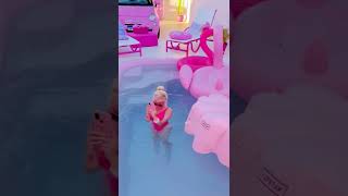 Real Barbie Pink Pool - Barbie House - #shorts