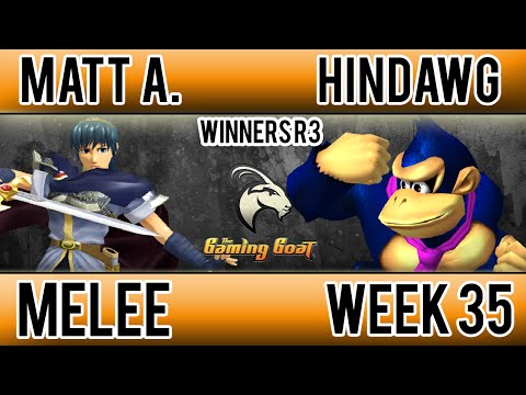 Geneva Smash 35 - Matt A (Jiggs, Marth) Vs. Hindawg (DK, Luigi) - Melee Winners R3