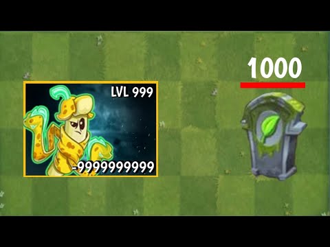 ALL NEW PLANTS MAX LEVEL 999 VS 1000 HEALTH LEAF GRAVE STONE | PLANT VS ZOMBIES 2