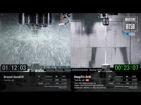 Gun drill comparison｜Which is more efficient? Exchangeable head vs brazed type #cnc #machine