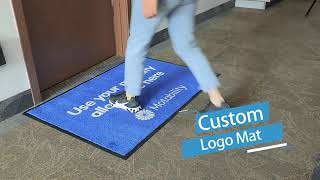 Custom logo mat logo carpet with rubber backing, for both indoor & out