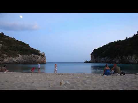 Bay at night in Corfu