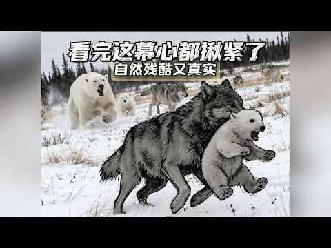 狼群圍獵絕境：母熊捨命護子與殘酷的荒野博弈 #動物世界 #大自然的生存法則 #野生動物 #北極熊