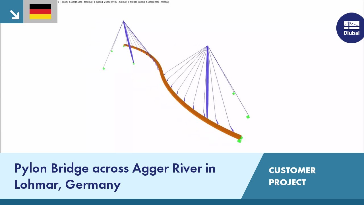 CP 000829 | Pylon Bridge Across Agger River in Lohmar, Germany