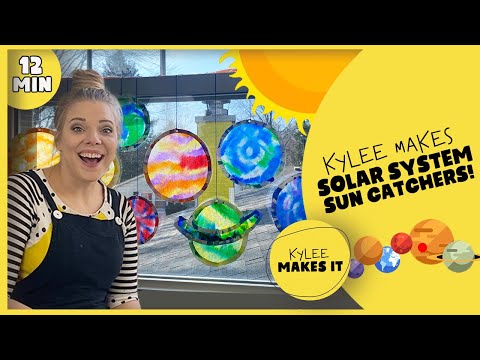 Kylee Makes Solar System Sun Catchers | Coffee Filter Diffusion Art Solar System Planets for Kids