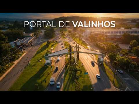 portal da cidade de Valinhos SP by drone