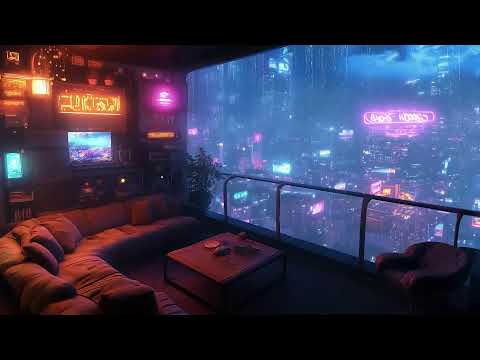 Midnight Balcony in the Future: Cyberpunk Rain & Dark Ambient for Deep Focus