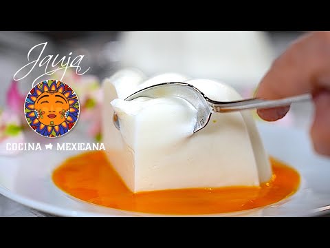 White Creamy Gelatin with Mango Sauce