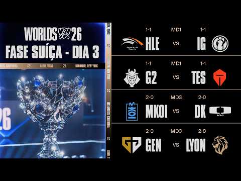 GEN 1x1 LYON | Worlds 2026 | Fase Suíça - Dia 3 (Md3)