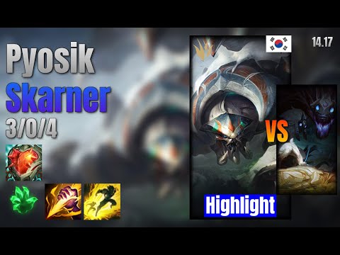 Pyosik Jungle Skarner vs Kindred lol KR solo rank Highlight 14.17