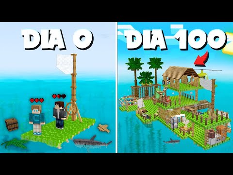 SOBREVIVI 100 DIAS PERDIDOS NO MAR - MINECRAFT O FILME (RAFT)
