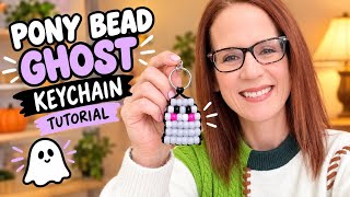 DIY Halloween Ghost Keychain | Easy Beginner Pony Bead Craft 👻 