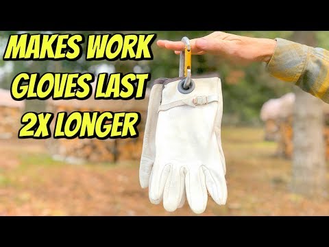 Part of a video titled This Makes Work Gloves Last 2X Longer - YouTube