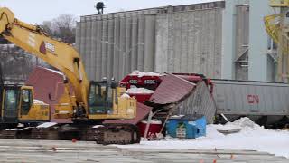 Goderich, Ontario Train Derailment Aftermath. February 1, 2021