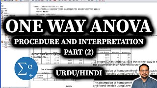 One Way ANOVA in SPSS: Procedure and Interpretation - Part 2