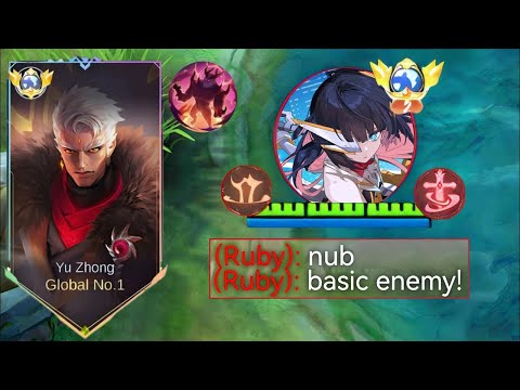 Watch how i crush the Exp Lane While Facing the Lifesteal Queen Ruby | YU ZHONG VS Ruby #mlbb