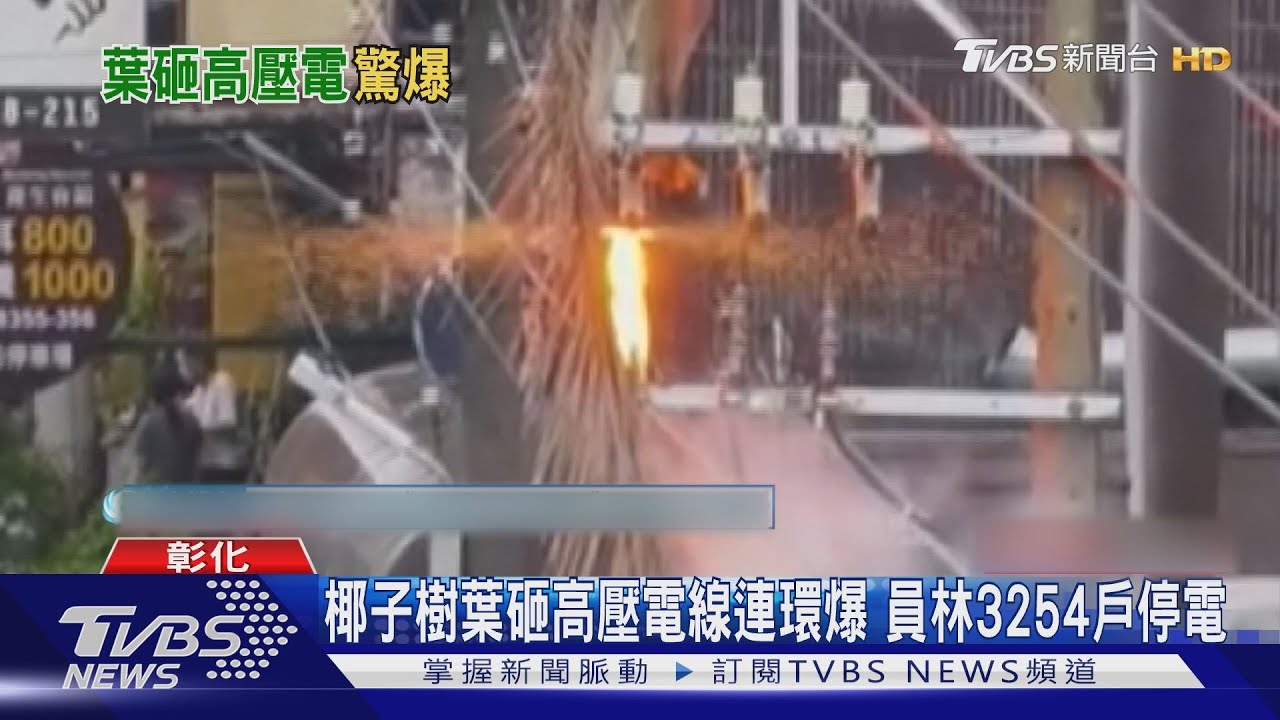 椰子樹葉砸高壓電線連環爆 員林3254戶停電