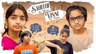 Sahithi as “Moms” Vinni as “Pops” || Sahithi || Vinni ||