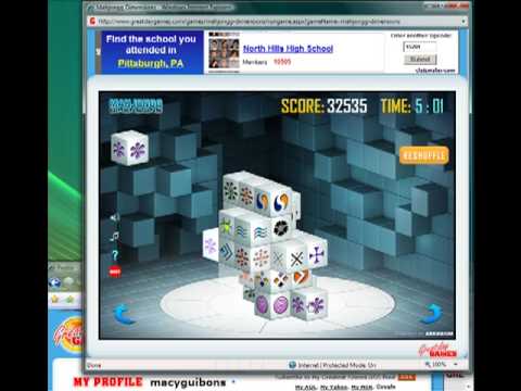 MacyG playing Mahjongg Dimensions on Great Day Games