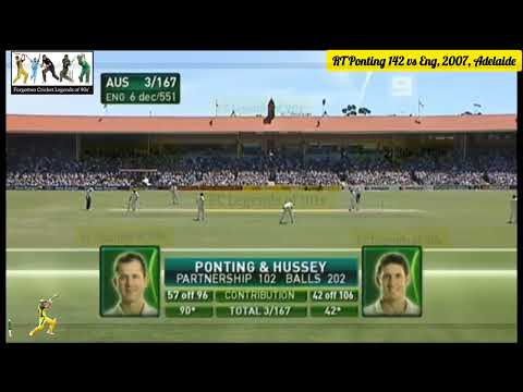 Ricky Ponting Match Winning Ashes 100, 142 vs England Adelaide 2006-07