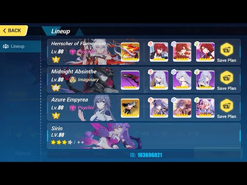 Honkai Impact 3: Nirvana Abyss D455: MHT-3B Nirvana(Fire) 677: HoFS(S0) MA(SSS) AE(S2) Sirin 3*