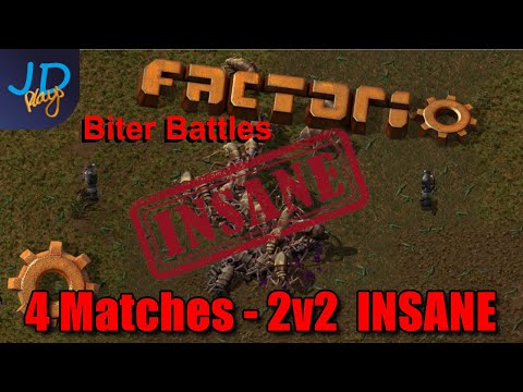 Factorio PvP Biter Battles | Season 3 | 4 Matches - 2v2  INSANE Difficulty