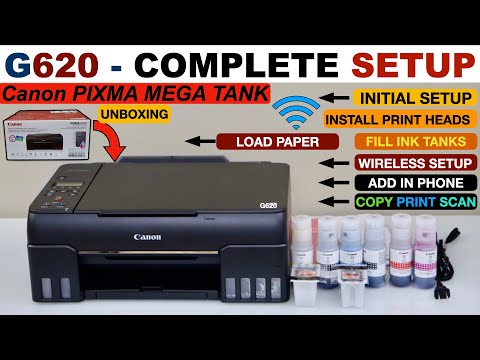 Thumbnail for Canon Pixma G620 Setup, Install Print Heads, Fill Ink Tank, WiFi Setup Phone, Print & Scan Test
