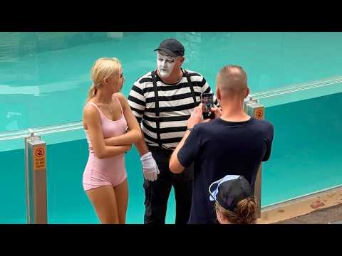 LAUGH OUT LOUD With Mime Tom at SeaWorld Orlando | Tom the Mime