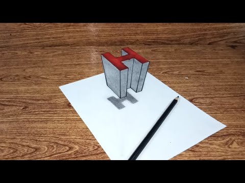 How to draw 3D floating latter H | very easy 3d trick art on paper