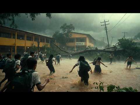 URGENTE em ESPIRITO SANTO! Temporal ALAGA ruas, invade escola e derruba árvores em várias cidades!
