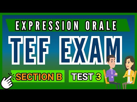 TEF Exam Section B Expression Orale (DELF A2  B1 Level)  test 3 #TEF #tefcanada #delfa2  #delfb1