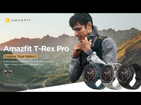 Išmanusis laikrodis Amazfit T-Rex Pro, Juodos spalvos korpusas su mėlynu dirželiu