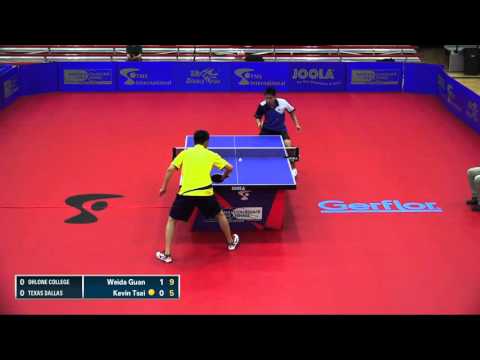 2016 NCTTA Nationals Coed Teams RR - Weida Guan (Ohlone) vs Kevin Tsai (UT Dallas)