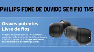 PHILIPS Fone de ouvido sem fio TWS bluetooth com microfone e energia para 18 horas fone de ouvido