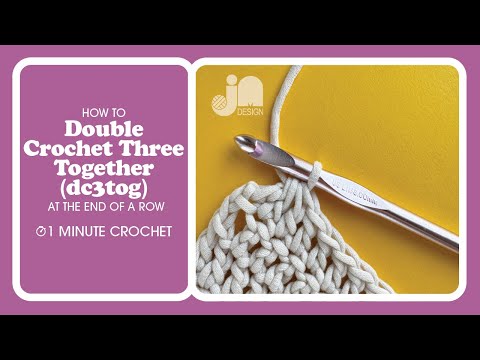 How to double crochet three together (dc3tog) at the end of a row | ⏱ 1 Minute Crochet 🧶