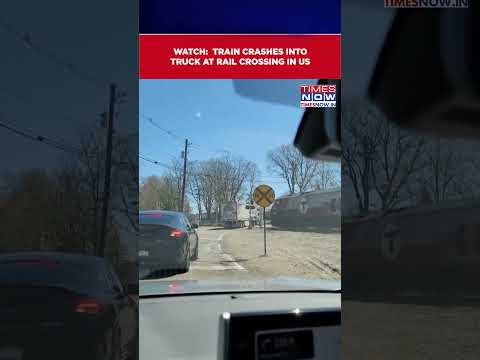 Train Crashes Into Truck At Rail Crossing In Massachusetts, No Serious Injuries Reported #shorts