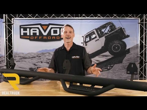 Havoc HS2 Black Hoop Steps Nerf Bars Fast Facts on a 09-14 Dodge Ram Quad at RealTruck.com
